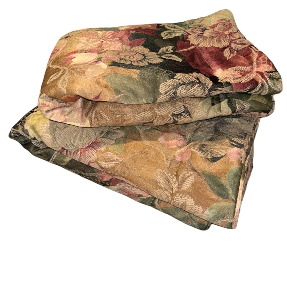 Beautiful Vintage Jacquard Cottage Floral European Size pillowcases, Set of Two.